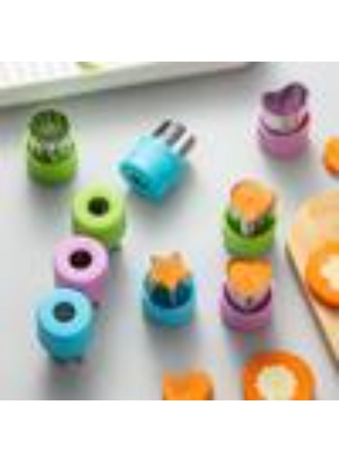 9-Piece Vegetable and Fruit Cutter Set - Stainless Steel Mini Cookie Mold with Protection Grip for Food Decoration - Image 2